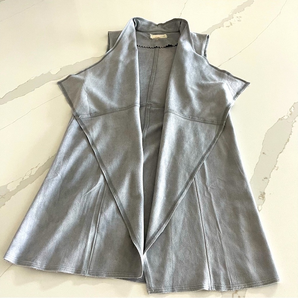 Anthropologie A’reve Faux Suede Water fall Vest size small